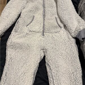 Cozy White Sherpa Jumpsuit